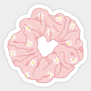 Light pink hair scrunchie with daisies Sticker